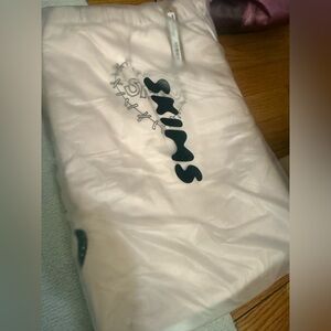 SKIMS White and Pink Heart Print Jumpsuit